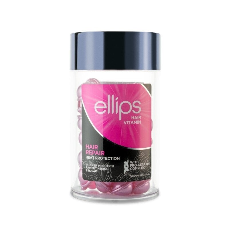 ELLIPS Hair Repair Pro Keratin vitamiinid kahjustatud juustele keratiiniga, kapslid 1 ml x N50 hind ja info | Maskid, õlid, seerumid | kaup24.ee