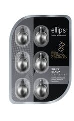 ELLIPS Silky Black Pro Keratin vitamiinid tumedatele juustele keratiiniga, kapslid 1 ml x N6 hind ja info | Maskid, õlid, seerumid | kaup24.ee