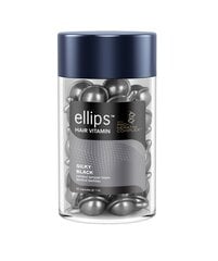 ELLIPS Silky Black Pro Keratin vitamiinid tumedatele juustele keratiiniga, kapslid 1 ml x N50 hind ja info | Maskid, õlid, seerumid | kaup24.ee