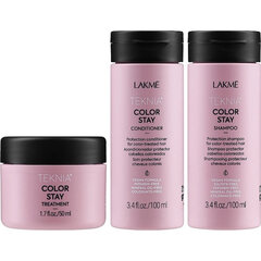 LAKME Teknia Color Stay reisipakett: šampoon 100 ml, palsam 100 ml, hooldus 50 ml hind ja info | Šampoonid | kaup24.ee