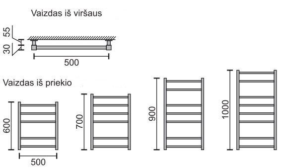 Käterätikuivati Rosela Rondo, 500x700 mm hind ja info | Vannitoa radiaatorid ja käterätikuivatid | kaup24.ee