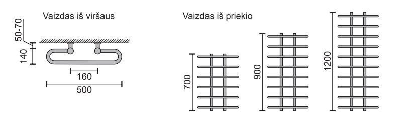 Käterätikuivati Rosela Gama, Matt teras, 500x900 mm, 420W цена и информация | Vannitoa radiaatorid ja käterätikuivatid | kaup24.ee