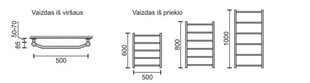 Käterätikuivati Rosela E, 500x800 mm, 400W hind ja info | Vannitoa radiaatorid ja käterätikuivatid | kaup24.ee