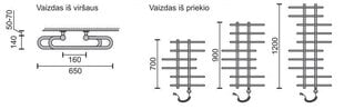 Elektriline käterätikuivati Rosela Akord küttekehaga, Matt teras, 650x900 mm, 300W цена и информация | Полотенцесушители | kaup24.ee