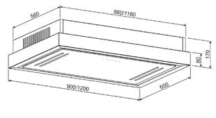 Gurari GCH E 217 BL 90 PRIME Glass, 90 cm + filter Gurari GE 15 цена и информация | Вытяжки на кухню | kaup24.ee