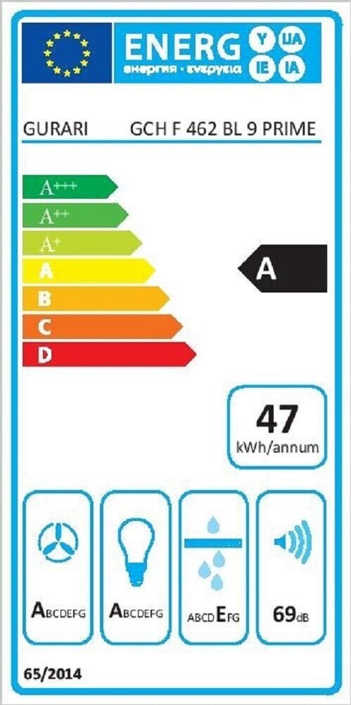 Gurari GCH F 462 BL 9 PRIME, 90 cm + filter Gurari GE 15 hind ja info | Õhupuhastid | kaup24.ee