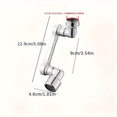 1tk 1080° Universaalne Pöörlev Segisti Pikendus, Kahe Režiimiga Pihustuspink, Köögi ja Vannitoa Segisti. hind ja info | Vannitoa sisustuselemendid ja aksessuaarid | kaup24.ee