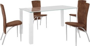 Комплект мебели для столовой Notio Living Norma / Nicky 160, белый / коричневый цена и информация | Комплекты мебели для столовой | kaup24.ee