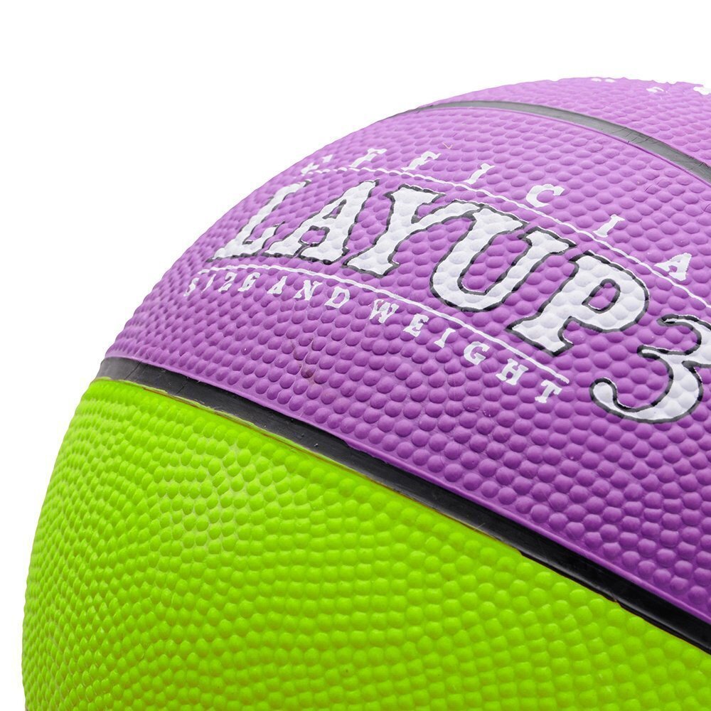 Korvpalli pall METEOR LAYUP, 3 suurus, roheline/lilla цена и информация | Korvpallid | kaup24.ee