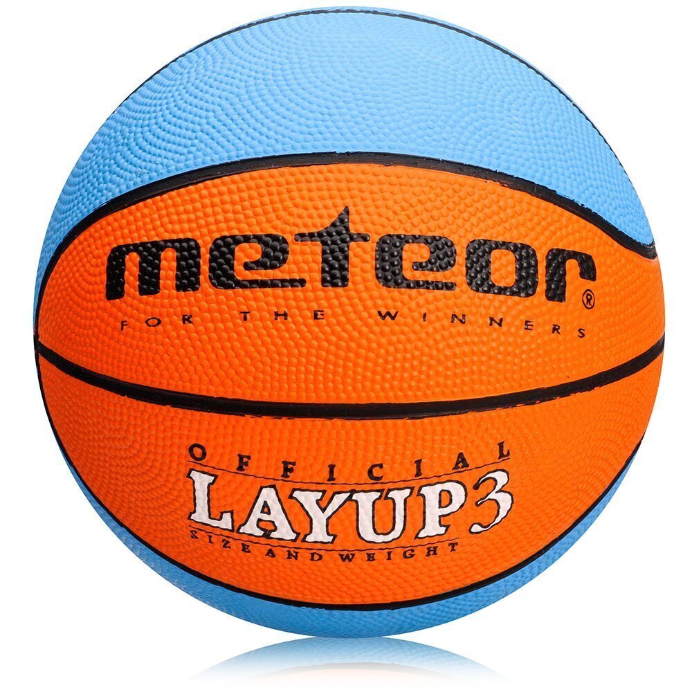 Korvpalli pall METEOR LAYUP, 3 suurus, sinine/oranž цена и информация | Korvpallid | kaup24.ee