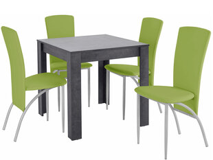 Комплект мебели для столовой Notio Living Lori 80/Nevada, темно-серый/зеленый цена и информация | Комплекты мебели для столовой | kaup24.ee