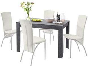 Комплект мебели для столовой Notio Living Lori 120/Nevada, белый/темно-серый цена и информация | Комплекты мебели для столовой | kaup24.ee