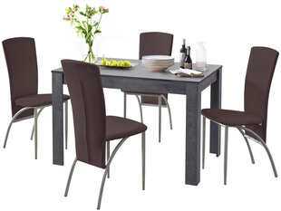 Комплект мебели для столовой Notio Living Lori 120/Nevada, темно-серый/коричневый цена и информация | Комплекты мебели для столовой | kaup24.ee