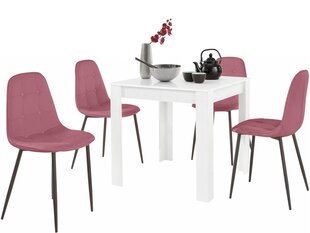 Комплект мебели для столовой Notio Living Lori 80/Lamar, белый/розовый цена и информация | Комплекты мебели для столовой | kaup24.ee