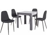 Комплект мебели для столовой Notio Living Lori 80/Lamar, серый/черный