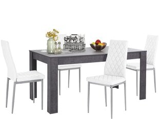 Комплект мебели для столовой Notio Living Lori 160/Barak, белый/темно-серый цена и информация | Комплекты мебели для столовой | kaup24.ee