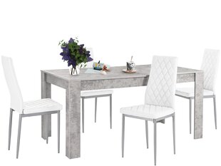 Комплект мебели для столовой Notio Living Lori 160/Barak, светло-серый/белый цена и информация | Комплекты мебели для столовой | kaup24.ee