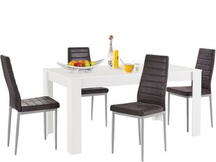 Комплект мебели для столовой Notio Living Lori 160/Kota, белый/темно-коричневый цена и информация | Комплекты мебели для столовой | kaup24.ee