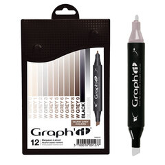 Komplekt GRAPH'IT Marker 12tk - Warm Greys hind ja info | Kirjatarbed | kaup24.ee