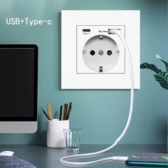 Розетка с портами Type-C и USB, огнестойкая панель, для дома и офиса. Pickify цена и информация | Выключатели, розетки | kaup24.ee