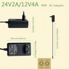 1tk 24V2A/12V4A Toite UL/CE/FCC/RCM/UKCA Massažööblile, LED-tuled, Kaamera hind ja info | Lülitid ja pistikupesad | kaup24.ee