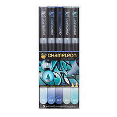 Chameleon, 5 Pen Set Blue Tones hind ja info | Kunstitarbed, voolimise tarvikud | kaup24.ee