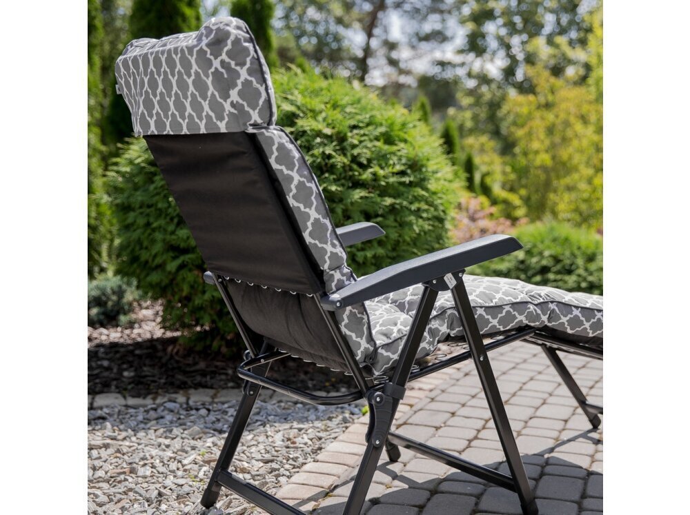 Lamamistool Patio Lena Lounger, hall/valge цена и информация | Päevitustoolid | kaup24.ee