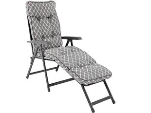 Lamamistool Patio Lena Lounger, hall/valge цена и информация | Шезлонги | kaup24.ee