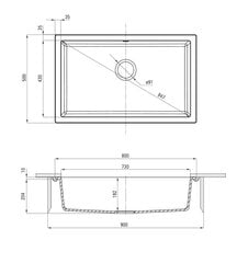 Deante гранитная кухонная мойка Deante Corda ZQA G10D, Graphite цена и информация | Раковины на кухню | kaup24.ee