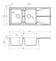 Deante гранитная кухонная мойка Deante Andante ZQN G213, Graphite цена и информация | Раковины на кухню | kaup24.ee