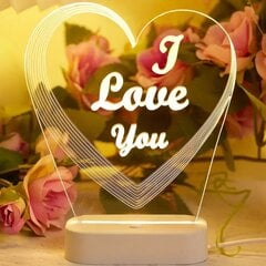 3D öölamp I Love You цена и информация | Лампочки | kaup24.ee