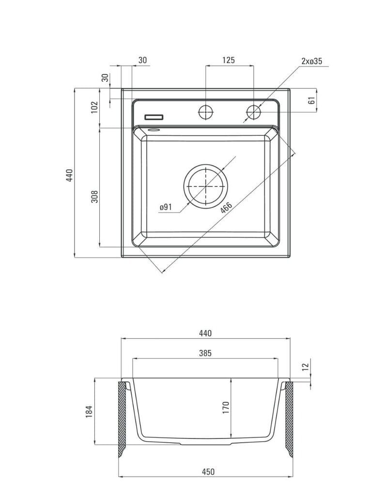 Graniidist köögivalamu Deante Zorba segistiga ZQZA2103, Graphite hind ja info | Köögivalamud | kaup24.ee