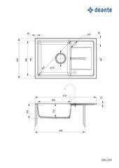 Deante гранитная кухонная мойка Deante Leda ZRD 7113, Sand цена и информация | Раковины на кухню | kaup24.ee