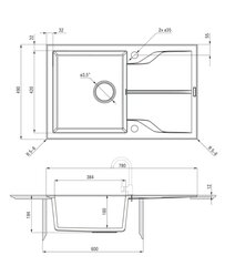 Deante graniidist köögivalamu Deante Andante Flush ZQN A11F, Alabaster цена и информация | Раковины на кухню | kaup24.ee