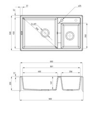 Deante гранитная кухонная мойка Deante Eridan ZQE G20B, Graphite  цена и информация | Раковины на кухню | kaup24.ee