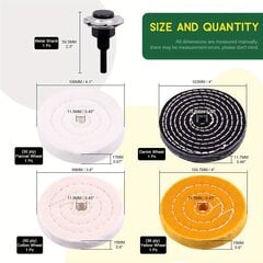 4/8tk 10.16 cm poleerimisrattad komplekt koos 3tk poleerimispastaga hind ja info | Käsitööriistad | kaup24.ee