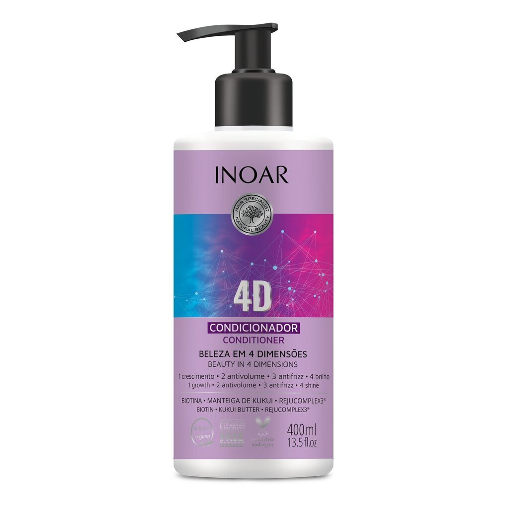 4-mõõtmeline juuksepalsam Inoar 4D Conditioner 400 ml hind ja info | Juuksepalsamid | kaup24.ee