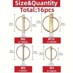 'Raskeveokite Lynchi hinged rõngastega, 8/16tk.' hind ja info | Kinnitusvahendid | kaup24.ee