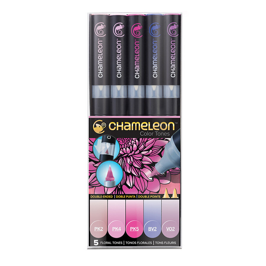 Chameleon, 5 Pen Set Floral Tones hind ja info | Kunstitarbed, voolimise tarvikud | kaup24.ee