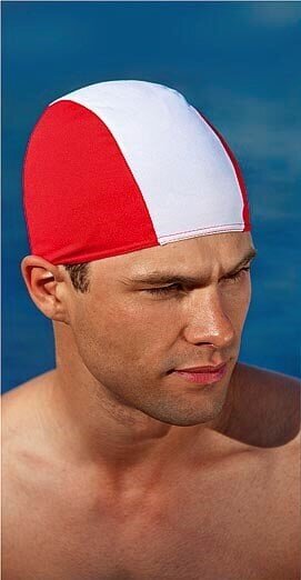 Ujumismüts FASHY Mens Cap, punane/valge цена и информация | Ujumismütsid | kaup24.ee
