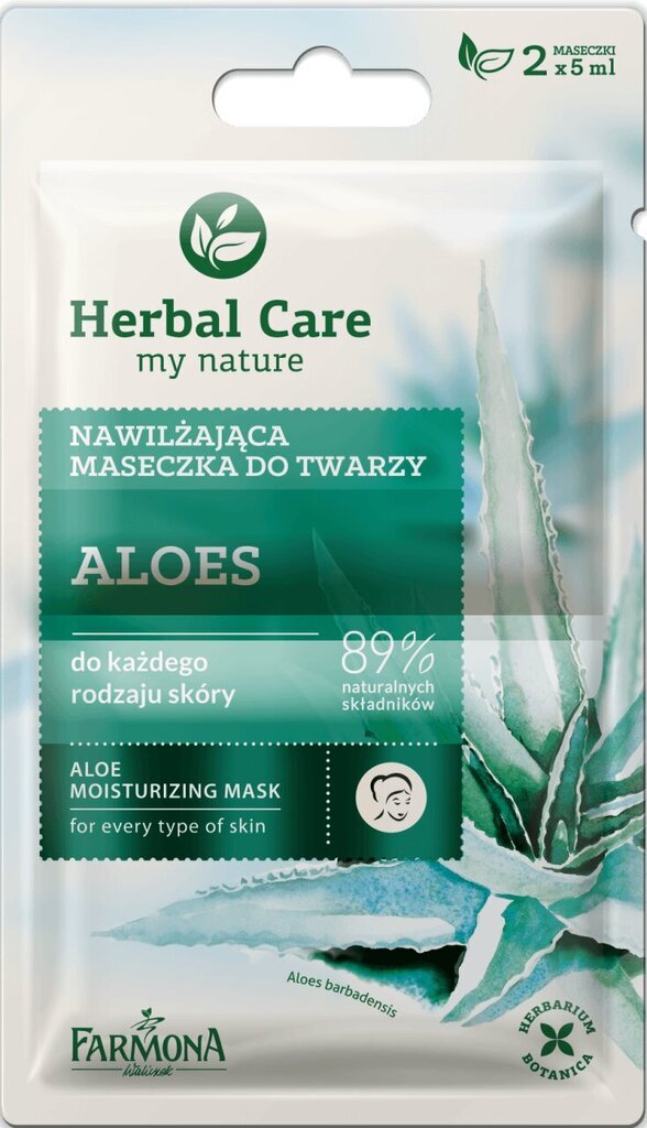 Niisutav näomask Farmona Herbal Care Aloe 2 x 5 ml hind ja info | Näomaskid, silmamaskid | kaup24.ee