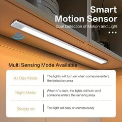 Juhtmevaba liikumisanduriga kappvalgusti - Laetav - Magnetiline - 7.8/11.8/15.7 tolli hind ja info | Valgustid ja lambid | kaup24.ee