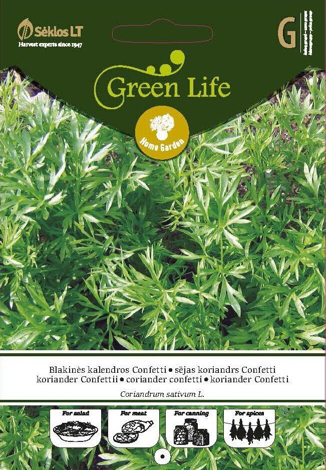 Koriander CONFETTI „GREEN LIFE” 3 G цена и информация | Maitsetaimede seemned | kaup24.ee