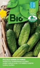 Lühiviljalise kurgi seemned PICCOLO VERDE DI PARIGI „BIO” 0,5 G цена и информация | Семена овощей, ягод | kaup24.ee