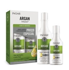 Siluv ja õrn juuksehooldustoodete komplekt INOAR Argan Infusion Smooth and Silky Duo Kit: šampoon 500 ml + palsam 250 ml hind ja info | Šampoonid | kaup24.ee