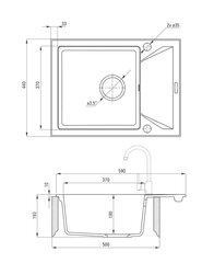 Deante гранитная кухонная мойка Deante Evora ZQJ G11A, Graphite цена и информация | Раковины на кухню | kaup24.ee