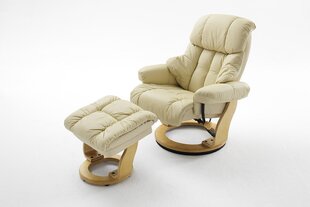 Кресло с пуфом Calgary, кремовое/песочное цена и информация | Кресла в гостиную | kaup24.ee