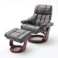 Кресло с пуфом Calgary, матовое коричневое/коричневое