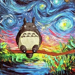 YEESAM ART Maalimine numbrite järgi Totoro 40 x 50 cm hind ja info | Maalid numbri järgi | kaup24.ee