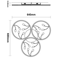 Потолочный светильник с пультом RINGS LED White Диаметр: 62 см CCT 30W цена и информация | Потолочные светильники | kaup24.ee